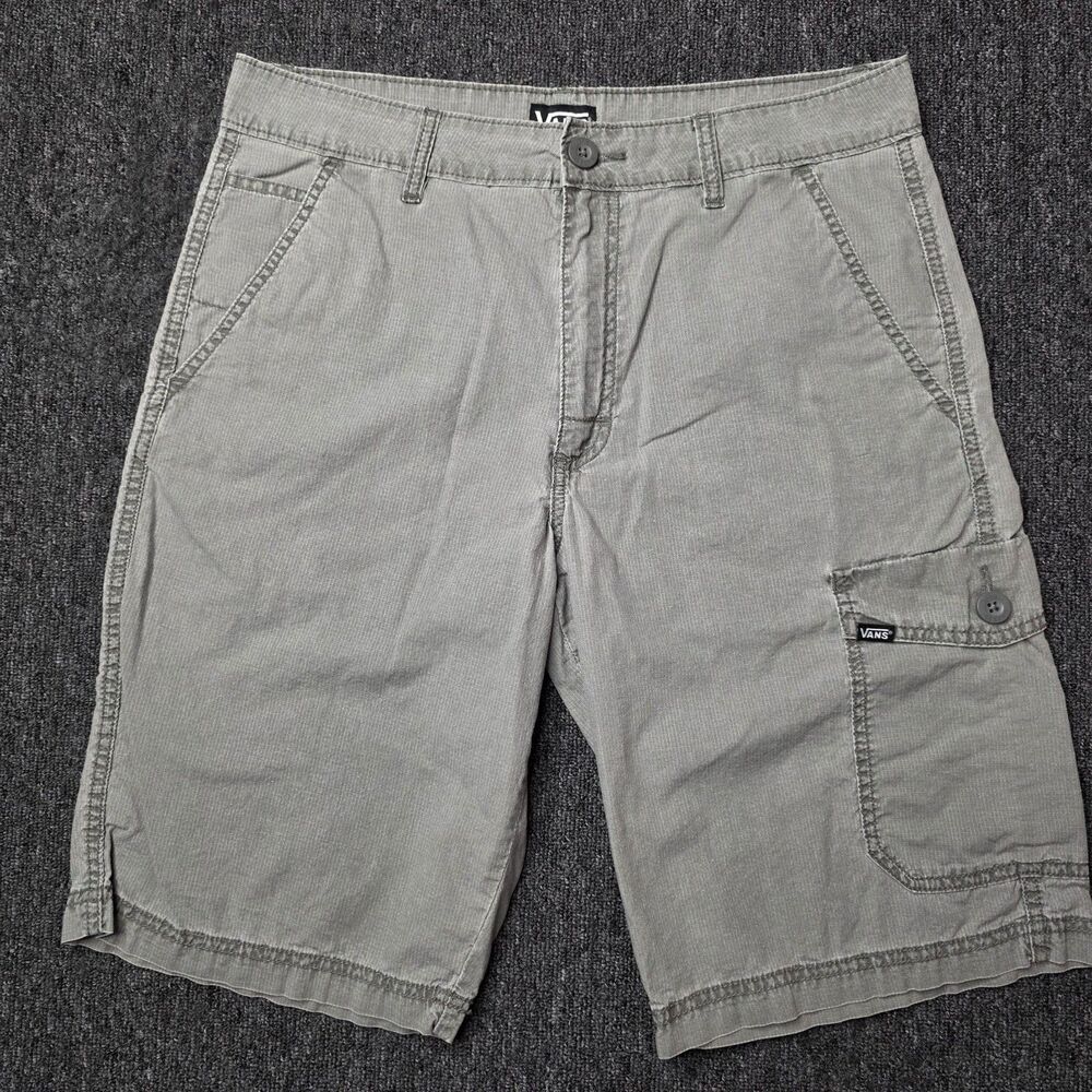 Vans Cargo Shorts Men’s 32 Gray 100% Cotton Utility Casual Skate Style
